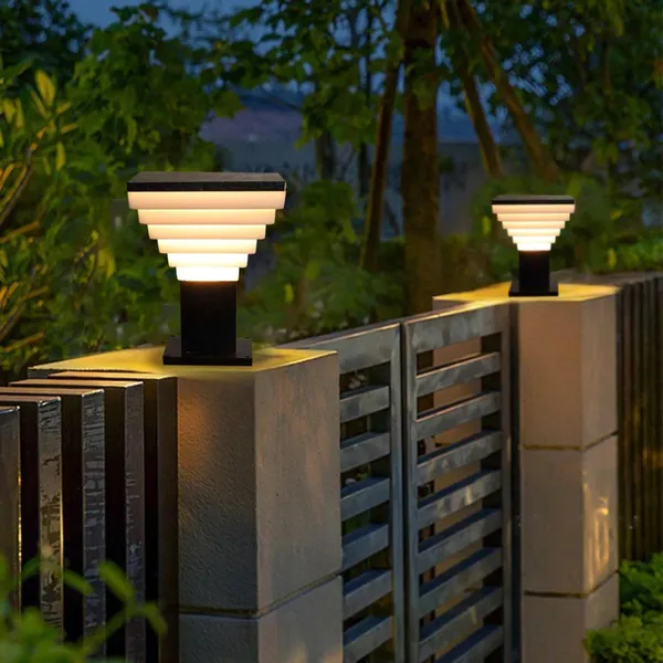 SWIATLO_Black_and_Milky_Classic_Deluxe_Design_Pole_Lamp/Gate_Light/_Outdoor_Lamp/Outdoor_Light/Pillar_Light_at_entrance_Outdoor_Home,_Office,_Restaurant_etc._(Pack_of_2,_WITH_BULB)
