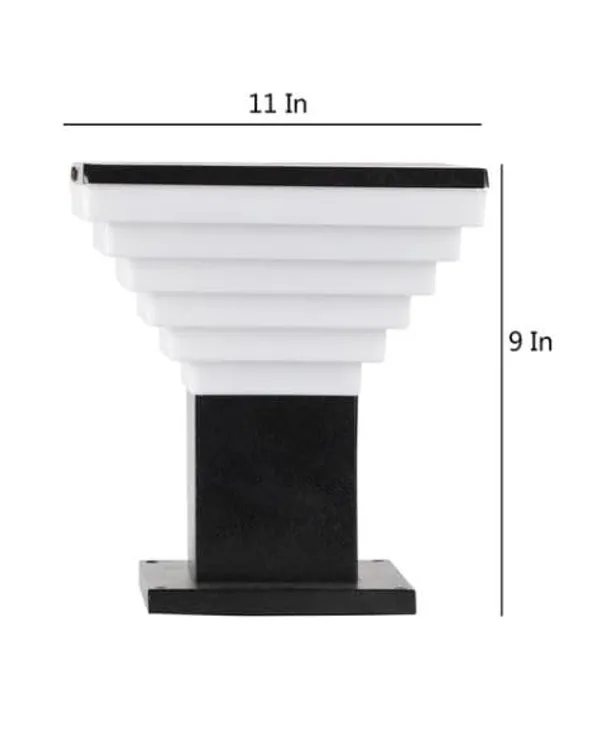 SWIATLO_Black_and_Milky_Classic_Deluxe_Design_Pole_Lamp/Gate_Light/_Outdoor_Lamp/Outdoor_Light/Pillar_Light_at_entrance_Outdoor_Home,_Office,_Restaurant_etc._(Pack_of_2,_WITH_BULB)