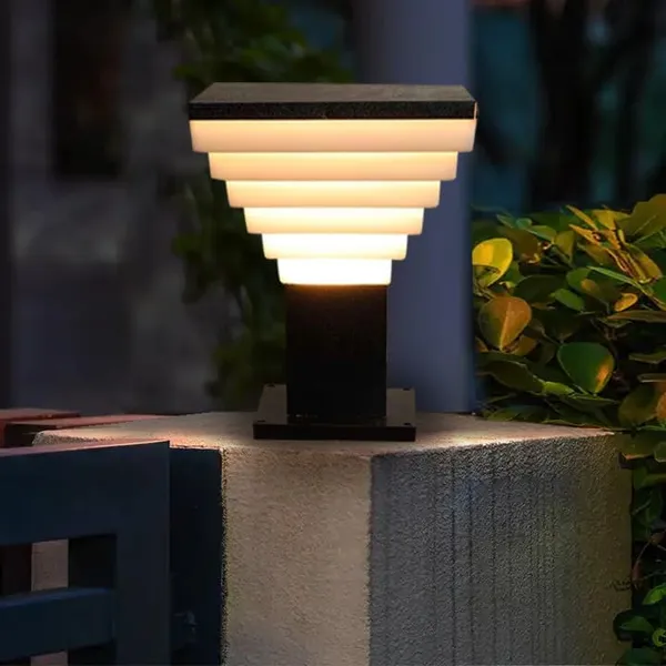 SWIATLO_Black_and_Milky_Classic_Deluxe_Design_Pole_Lamp/Gate_Light/_Outdoor_Lamp/Outdoor_Light/Pillar_Light_at_entrance_Outdoor_Home,_Office,_Restaurant_etc._(Pack_of_2,_WITH_BULB)