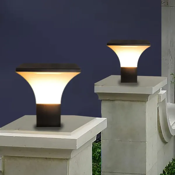 SWIATLO_Grey_and_Milky_Classic_Duplex_Design_Pole_Lamp/Gate_Light/_Outdoor_Lamp/Outdoor_Light/Pillar_Light_at_entrance_Outdoor_Home,_Office,_Restaurant_etc._(Pack_of_2,_WITH_BULB)
