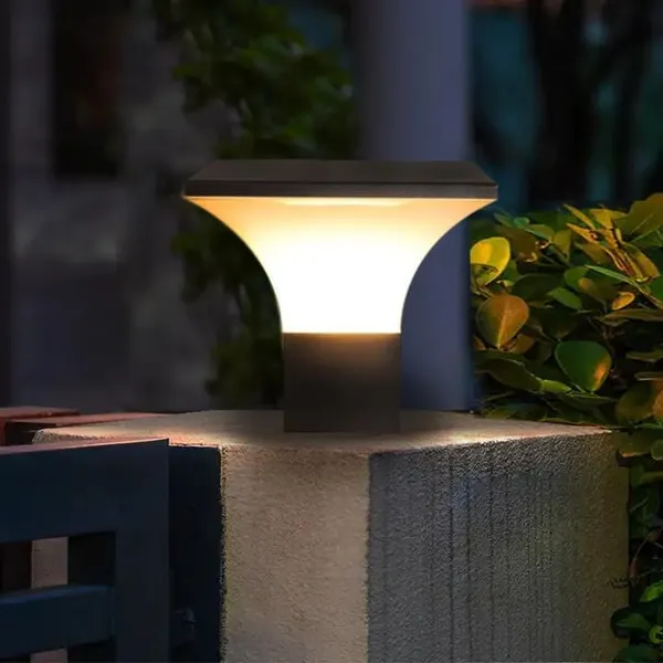 SWIATLO_Grey_and_Milky_Classic_Duplex_Design_Pole_Lamp/Gate_Light/_Outdoor_Lamp/Outdoor_Light/Pillar_Light_at_entrance_Outdoor_Home,_Office,_Restaurant_etc._(Pack_of_2,_WITH_BULB)