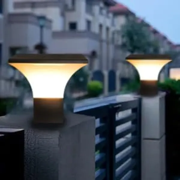 SWIATLO_Grey_and_Milky_Classic_Duplex_Design_Pole_Lamp/Gate_Light/_Outdoor_Lamp/Outdoor_Light/Pillar_Light_at_entrance_Outdoor_Home,_Office,_Restaurant_etc._(Pack_of_2,_WITH_BULB)