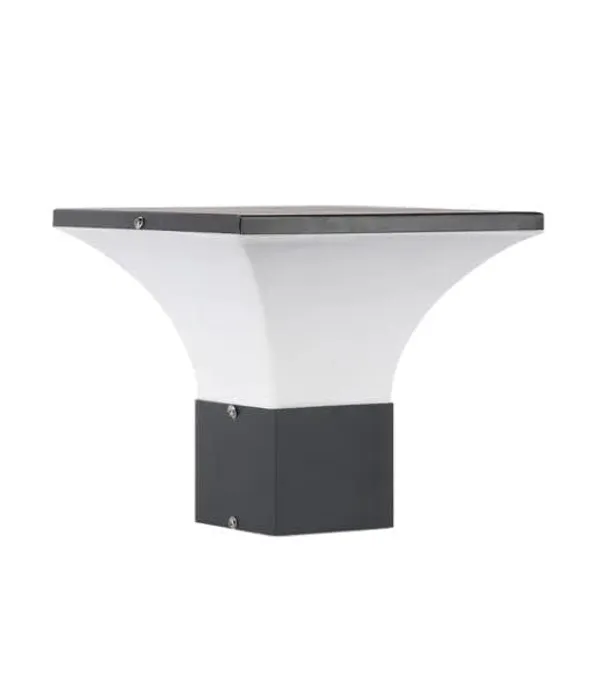SWIATLO_Grey_and_Milky_Classic_Duplex_Design_Pole_Lamp/Gate_Light/_Outdoor_Lamp/Outdoor_Light/Pillar_Light_at_entrance_Outdoor_Home,_Office,_Restaurant_etc._(Pack_of_2,_WITH_BULB)