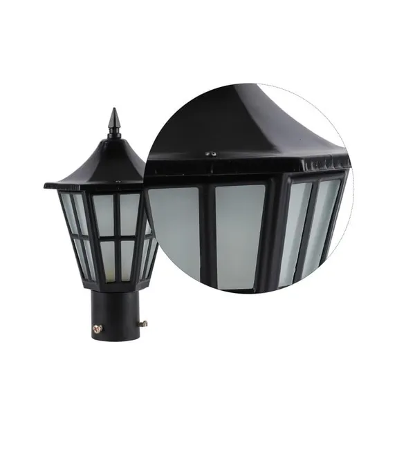 SWIATLO_Black_and_Clear_Classic_Hurricane_Pole_Lamp/Gate_Light/_Outdoor_Lamp/Outdoor_Light/Pillar_Light_at_entrance_Outdoor_Home,_Office,_Restaurant_etc.,_(Pack_of_2,_WITH_BULB)