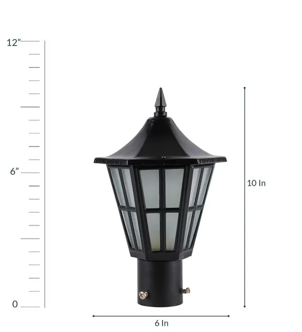 SWIATLO_Black_and_Clear_Classic_Hurricane_Pole_Lamp/Gate_Light/_Outdoor_Lamp/Outdoor_Light/Pillar_Light_at_entrance_Outdoor_Home,_Office,_Restaurant_etc._(Pack_of_1,_WITH_BULB)