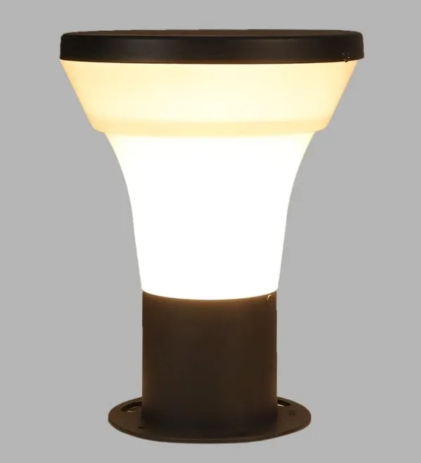 SWIATLO_Grey_and_Milky_Simba_Shape_Pole_Lamp/Gate_Light/_Outdoor_Lamp/Outdoor_Light/Pillar_Light_for_Outdoor_Home_(Pack_of_2,_WITH_BULB)