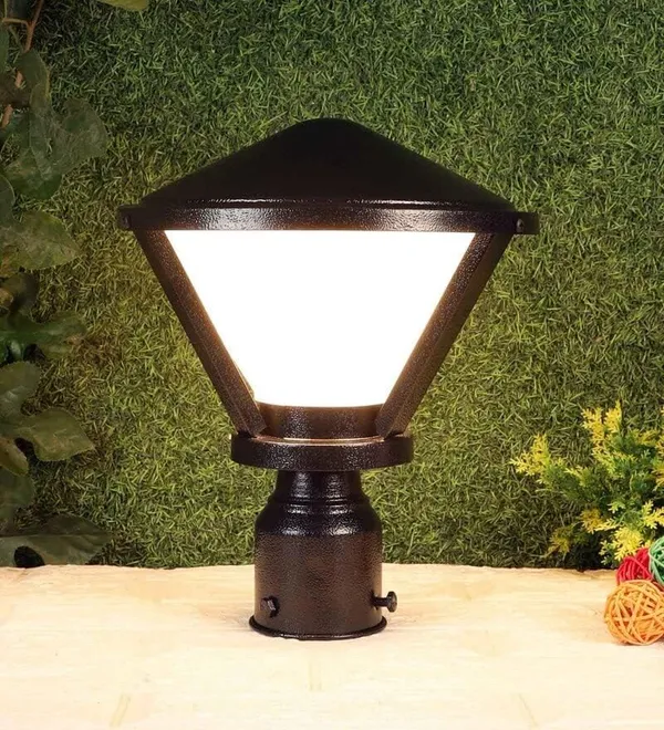 SWIATLO_Black_Treepad_Modern_Shape_Pole_Lamp/Gate_Light/_Outdoor_Lamp/Outdoor_Light/Pillar_Light_for_Outdoor_Home_(Pack_of_1,_WITH_BULB)