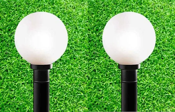 SWIATLO_Modern_Shape_Pole_Lamp/Gate_Light/Outdoor_Lamp/Outdoor_Light/Pillar_Light_for_Outdoor_Home,_Sun_Shape,_Milky_(Pack_of_2,_WITH_BULB)