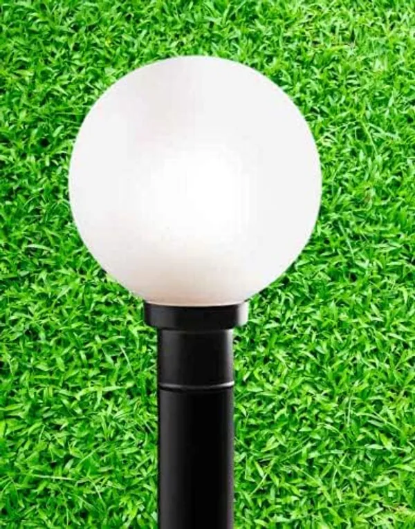 SWIATLO_Modern_Shape_Pole_Lamp/Gate_Light/Outdoor_Lamp/Outdoor_Light/Pillar_Light_for_Outdoor_Home,_Sun_Shape,_Milky_(Pack_of_2,_WITH_BULB)