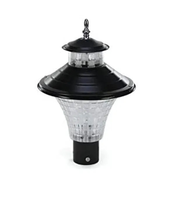 SWIATLO_Modern_Shape_Pole_Lamp/Gate_Light/Outdoor_Lamp/Outdoor_Light/Pillar_Light_for_Outdoor_Home,_Tapper_Design,_Black_and_Clear_(Pack_of_2,_WITH_BULB)