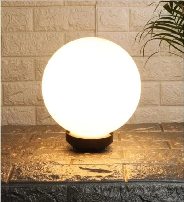 SWIATLO_Modern_Shape_Pole_Lamp/Gate_Light/_Outdoor_Lamp/Outdoor_Light/Pillar_Light_for_Outdoor_Home,_Doom_Shape,_Milky_(Pack_of_2,_with_bulb)