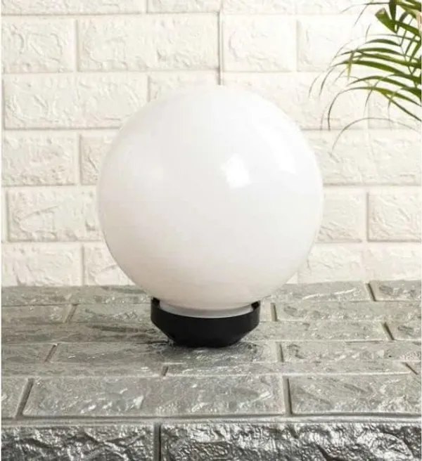 SWIATLO_Modern_Shape_Pole_Lamp/Gate_Light/_Outdoor_Lamp/Outdoor_Light/Pillar_Light_for_Outdoor_Home,_Doom_Shape,_Milky_(Pack_of_2,_with_bulb)
