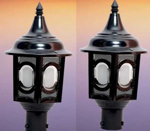 SWIATLO_Modern_Shape_Pole_Lamp/Gate_Light/_Outdoor_Lamp/Outdoor_Light/Pillar_Light_for_Outdoor_Home,_Oval_Design,_Black_and_Clear_(Pack_of_2,_WITH_BULB)