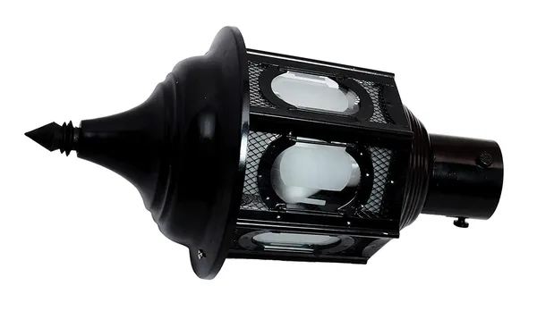 SWIATLO_Modern_Shape_Pole_Lamp/Gate_Light/_Outdoor_Lamp/Outdoor_Light/Pillar_Light_for_Outdoor_Home,_Oval_Design,_Black_and_Clear_(Pack_of_2,_WITH_BULB)