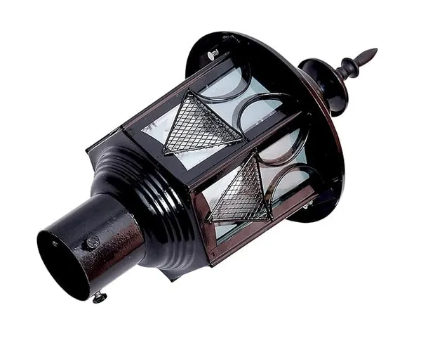 SWIATLO_Modern_Shape_Pole_Lamp/Gate_Light/_Outdoor_Lamp/Outdoor_Light/Pillar_Light_for_Outdoor_Home,_Metro_Design,_Black_and_Clear_(Pack_of_2,_with_bulb)