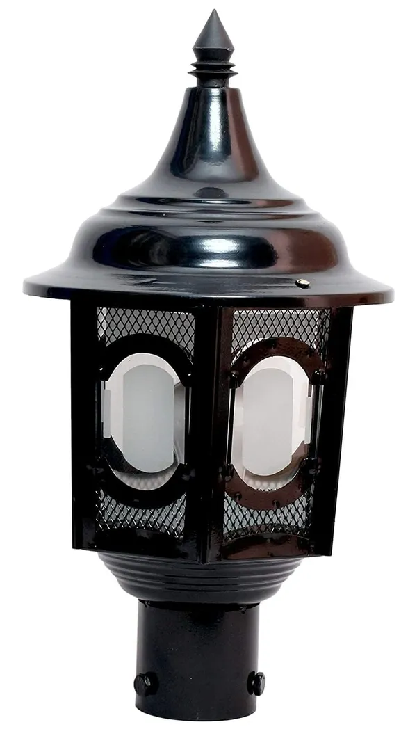 SWIATLO_Modern_Shape_Pole_Lamp/Gate_Light/_Outdoor_Lamp/Outdoor_Light/Pillar_Light_for_Outdoor_Home,_Oval_Design,_Black_and_Clear_(Pack_of_1,_WITH_BULB)