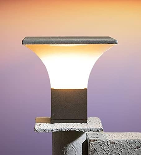SWIATLO_Modern_Shape_Pole_Lamp/Gate_Light/_Outdoor_Lamp/Outdoor_Light/Pillar_Light_for_Outdoor_Home,_Tree001_Shape,_Grey_and_Milky_(Pack_of_1,_WITH_BULB)