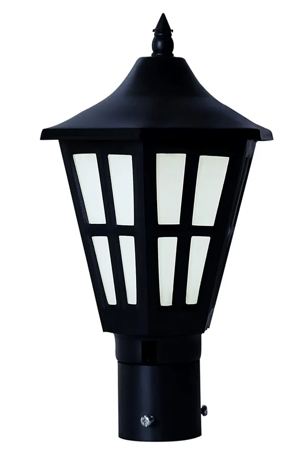 SWIATLO_Modern_Shape_Pole_Lamp/Gate_Light/_Outdoor_Lamp/Outdoor_Light/Pillar_Light_for_Outdoor_Home,_Round_Design,_Black_and_Clear_(Pack_of_2,_WITH_BULB)