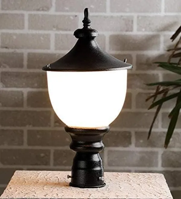 SWIATLO_Modern_Shape_Pole_Lamp/Gate_Light/_Outdoor_Lamp/Outdoor_Light/Pillar_Light_for_Outdoor_Home,_Round_Design,_Modern_Shape_(Pack_of_1,_with_bulb)