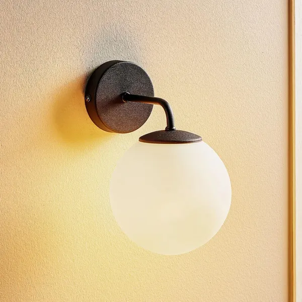 SWIATLO_Wall_Sconces,_Bedside_Wall_Lamp_Wall_Mount_Light_with_Bell_Head_Metal_Shade_for_Living_Room_Bedside_Bedroom_Indoor_Doorway,_Black_(Pack_of_1,_WITH_BULB)
