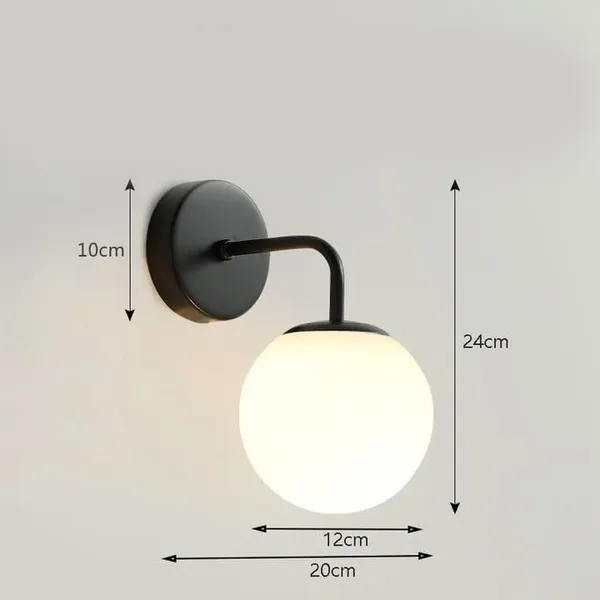SWIATLO_Wall_Sconces,_Bedside_Wall_Lamp_Wall_Mount_Light_with_Bell_Head_Metal_Shade_for_Living_Room_Bedside_Bedroom_Indoor_Doorway,_Black_(Pack_of_1,_WITH_BULB)