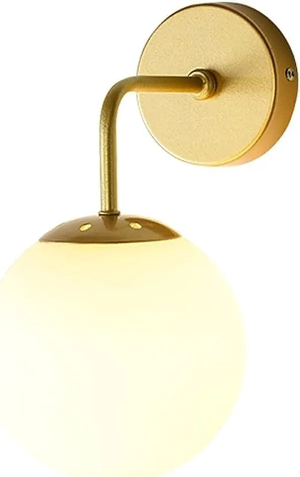 SWIATLO_Wall_Sconces,_Bedside_Wall_Lamp_Wall_Mount_Light_with_Bell_Head_Metal_Shade_for_Living_Room_Bedside_Bedroom_Indoor_Doorway,_Gold_(Pack_of_1,_WITH_BULB)
