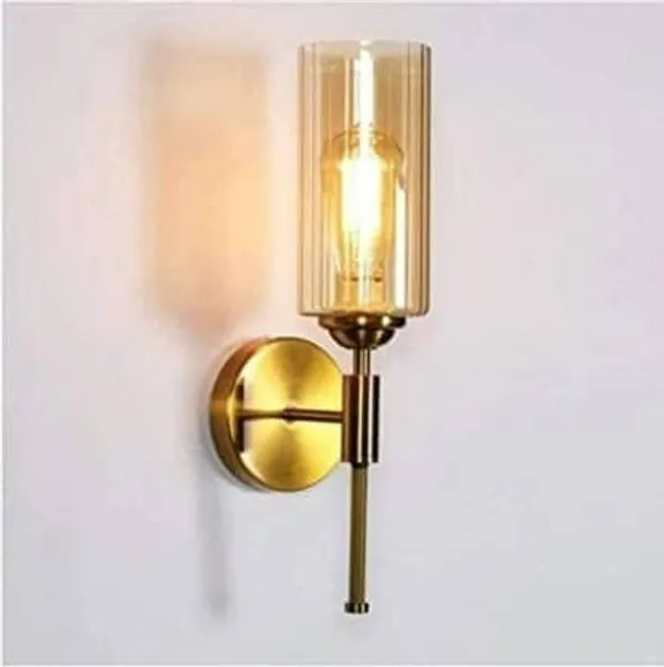 SWIATLO_Luster_American_Style_Wall_Sconces,_Bedside_Wall_Lamp_Wall_Mount_Light_with_Bell_Head_Metal_Shade_for_Living_Room_Bedside_Bedroom_Indoor_Doorway,_Gold_(Pack_of_1,_WITH_BULB)