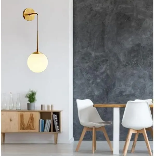 SWIATLO_Hanging_Design_Globe_Wall_Light/Wall_Lamp_to_Décor_Home/Living_Room/Bedroom/Office/Dining/Cafe/Restaurants,_Gold_(Pack_of_2,_WITH_BULB)