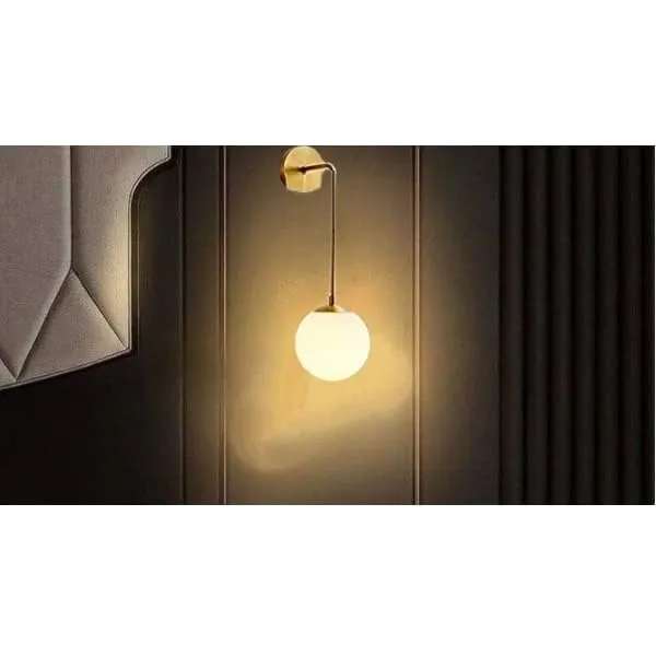 SWIATLO_Hanging_Design_Globe_Wall_Light/Wall_Lamp_to_Décor_Home/Living_Room/Bedroom/Office/Dining/Cafe/Restaurants,_Gold_(Pack_of_1,_with_bulb)