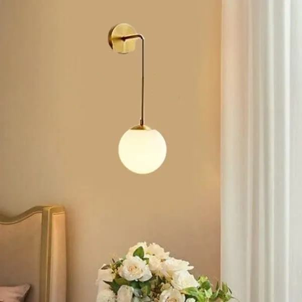 SWIATLO_Hanging_Design_Globe_Wall_Light/Wall_Lamp_to_Décor_Home/Living_Room/Bedroom/Office/Dining/Cafe/Restaurants,_Gold_(Pack_of_1,_with_bulb)
