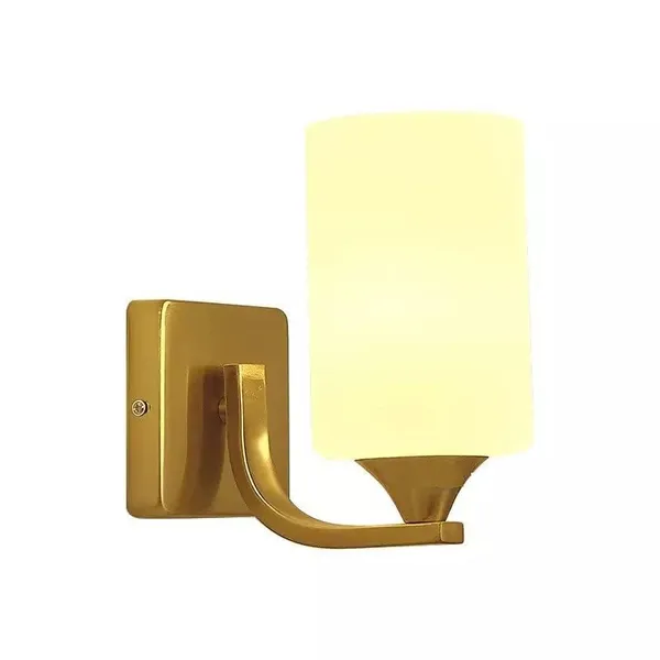 SWIATLO_Nordic_Gold_and_Frosted_KIN-640_WALL_Lamp/Wall_Light_to_Décor_Home/Living_Room/Bedroom/Office/Dining/Cafe/Restaurants_(Pack_of_2,_WITH_BULB)