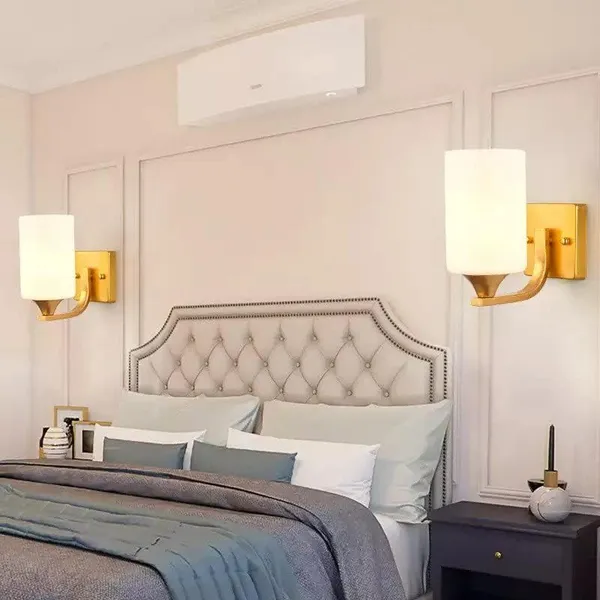 SWIATLO_Nordic_Gold_and_Frosted_KIN-640_WALL_Lamp/Wall_Light_to_Décor_Home/Living_Room/Bedroom/Office/Dining/Cafe/Restaurants_(Pack_of_1,_WITH_BULB)