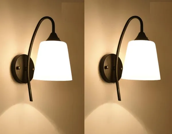 SWIATLO_KIN-711_BLACK_PVC_Wall_Light/Wall_Lamp_to_Décor_Home/Living_Room/Bedroom/Office/Dining/Cafe/Restaurants,_Black_(Pack_of_1,_With_Bulb)