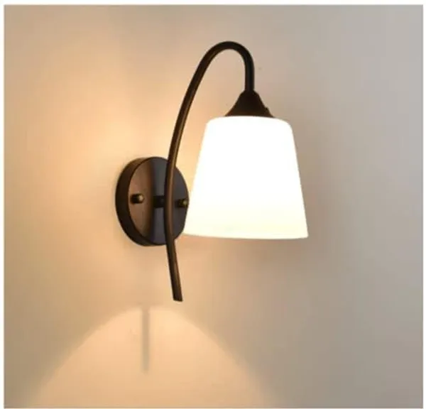 SWIATLO_KIN-711_BLACK_PVC_Wall_Light/Wall_Lamp_to_Décor_Home/Living_Room/Bedroom/Office/Dining/Cafe/Restaurants,_Black_(Pack_of_1,_With_Bulb)