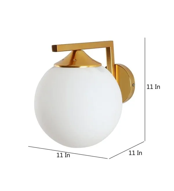 SWIATLO_Golden_Modern_Design_Doom_Wall_Light/Wall_Lamp_to_Décor_Home/Living_Room/Bedroom/Office/Dining/Cafe/Restaurants_(Pack_of_1,_With_Bulb)