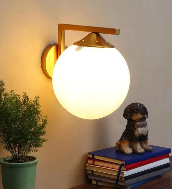 SWIATLO_Golden_Modern_Design_Doom_Wall_Light/Wall_Lamp_to_Décor_Home/Living_Room/Bedroom/Office/Dining/Cafe/Restaurants_(Pack_of_1,_With_Bulb)