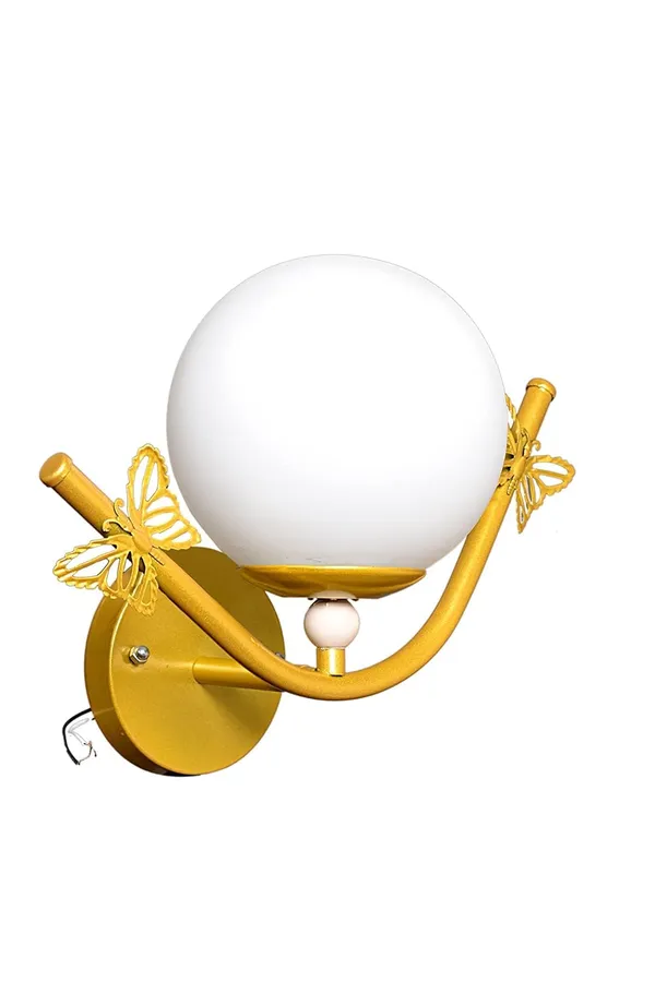 SWIATLO_Nordic_Gold_and_Frosted_KIN-865_WALL_Light/Wall_Lamp_to_Décor_Home/Living_Room/Bedroom/Office/Dining/Cafe/Restaurants_(Pack_of_1,_with_Bulb)
