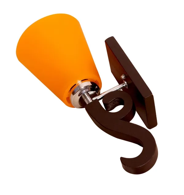 SWIATLO_S_Shape_Bend_Tapper_Wall_Light/Wall_Lamp_to_Décor_Home/Living_Room/Bedroom/Office/Dining/Cafe/Restaurants,_Brown_and_Orange_(Pack_of_1,_with_Bulb)