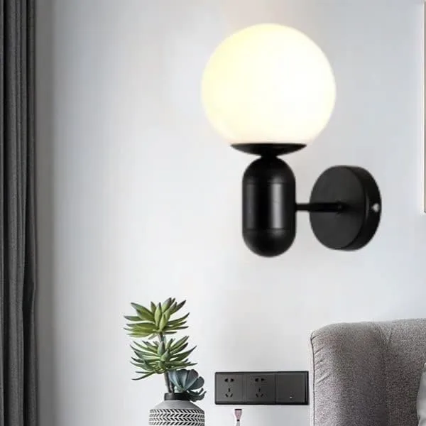 SWIATLO_Matka_Wall_Light/Wall_Lamp_to_Décor_Home/Living_Room/Bedroom/Office/Dining/Cafe/Restaurants,_Black_(Pack_of_1,_with_Bulb)