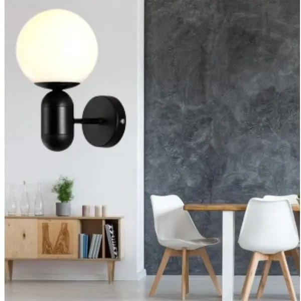 SWIATLO_Matka_Wall_Light/Wall_Lamp_to_Décor_Home/Living_Room/Bedroom/Office/Dining/Cafe/Restaurants,_Black_(Pack_of_1,_with_Bulb)