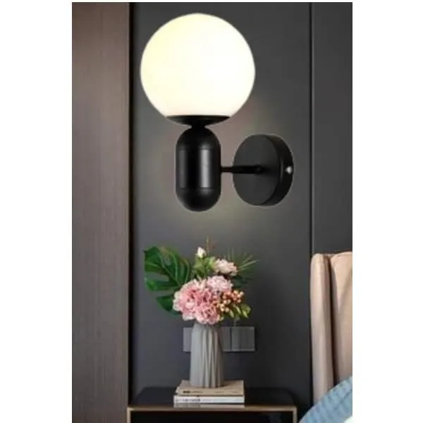 SWIATLO_Matka_Wall_Light/Wall_Lamp_to_Décor_Home/Living_Room/Bedroom/Office/Dining/Cafe/Restaurants,_Black_(Pack_of_1,_with_Bulb)
