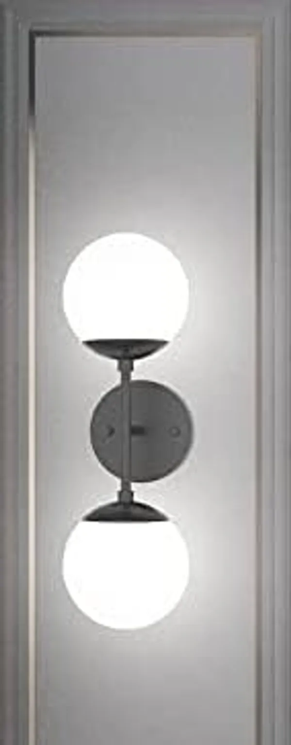 SWIATLO_Double_Moon_Globe_At_180_Degree_Wall_Light/Wall_Lamp_to_Décor_Home/Living_Room/Bedroom/Office/Dining/Cafe/Restaurants,_Black_(Pack_of_1,_with_Bulb)