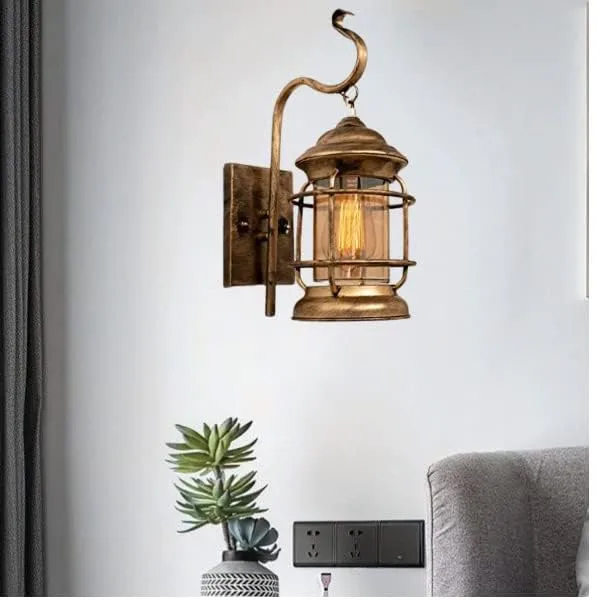 SWIATLO_Antique_Shivling_Design_Wall_Light/Wall_Lamp_to_Décor_Home/Living_Room/Bedroom/Office/Dining/Cafe/Restaurants,_Golden_Antique_(Pack_of_1,_with_Bulb)