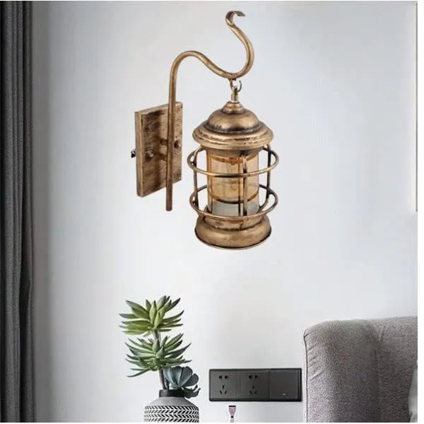 SWIATLO_Antique_Shivling_Design_Wall_Light/Wall_Lamp_to_Décor_Home/Living_Room/Bedroom/Office/Dining/Cafe/Restaurants,_Golden_Antique_(Pack_of_1,_with_Bulb)