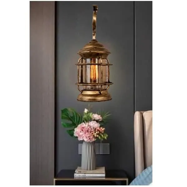 SWIATLO_Antique_Shivling_Design_Wall_Light/Wall_Lamp_to_Décor_Home/Living_Room/Bedroom/Office/Dining/Cafe/Restaurants,_Golden_Antique_(Pack_of_1,_with_Bulb)