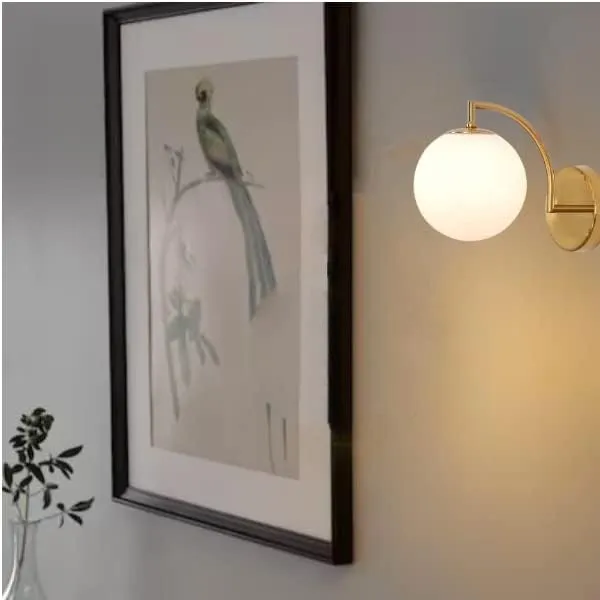 SWIATLO_Japanese_Design_Wall_Light/Wall_Lamp_to_Décor_Home/Living_Room/Bedroom/Office/Dining/Cafe/Restaurants,_Gold_(Pack_of_1,_with_Bulb)