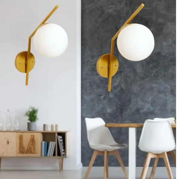 SWIATLO_Moon_Globe_At_145_Degree_Wall_Light/Wall_Lamp_to_Décor_Home/Living_Room/Bedroom/Office/Dining/Cafe/Restaurants,_Gold_(Pack_of_1,_with_Bulb)