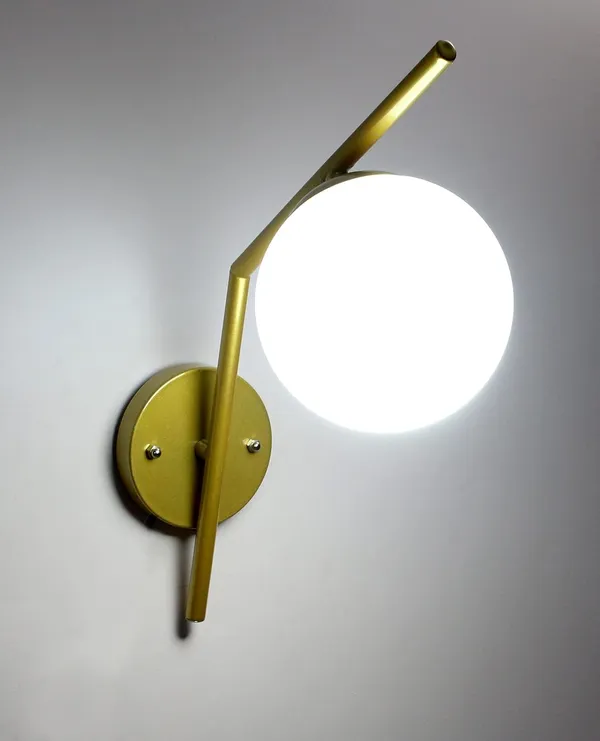 SWIATLO_Moon_Globe_At_145_Degree_Wall_Light/Wall_Lamp_to_Décor_Home/Living_Room/Bedroom/Office/Dining/Cafe/Restaurants,_Gold_(Pack_of_1,_with_Bulb)