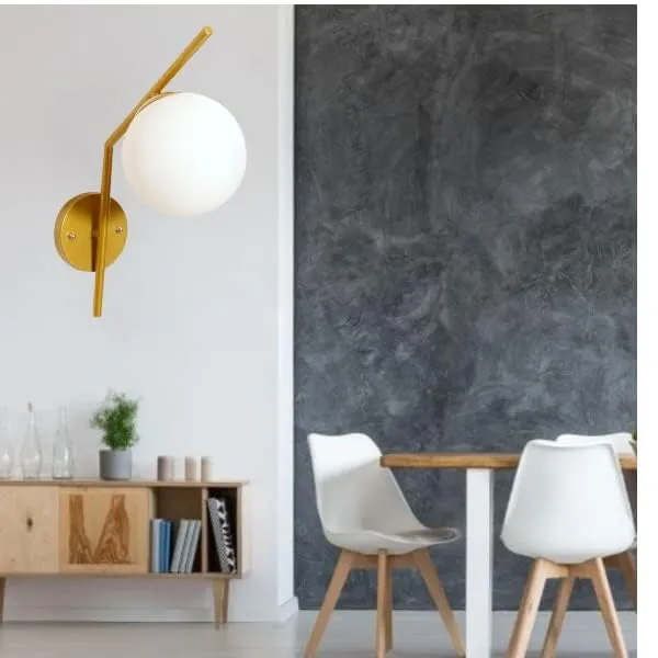 SWIATLO_Moon_Globe_At_145_Degree_Wall_Light/Wall_Lamp_to_Décor_Home/Living_Room/Bedroom/Office/Dining/Cafe/Restaurants,_Gold_(Pack_of_1,_with_Bulb)
