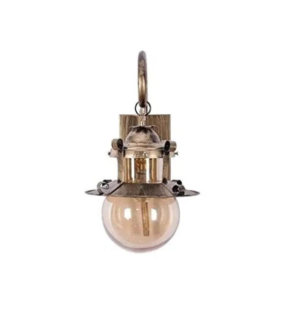 SWIATLO_Wall_Light/Wall_Lamp_to_Décor_Home/Living_Room/Bedroom/Office/Dining/Cafe/Restaurants,_Doom_Design,_Golden_Antique_(Pack_of_1,_with_Bulb)